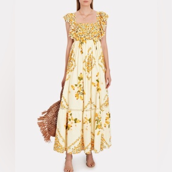 FARM Rio Off White Cashew Crossed Back Maxi Dress - Picture 4 of 15